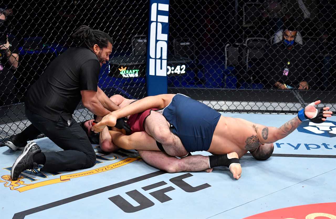 I'm going to be sick - UFC's new ace Omargadzhiev bends his opponent's knee before he screams in pain.