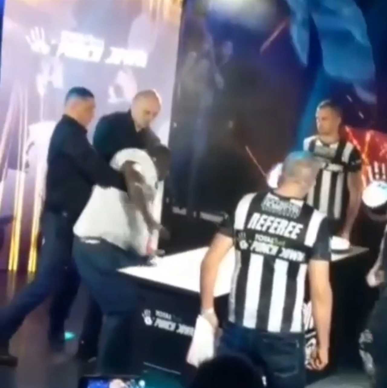 Officials have to assist Brutal Moment 25st MMA fighter who is knocked out by a rival in a savage slapping match.