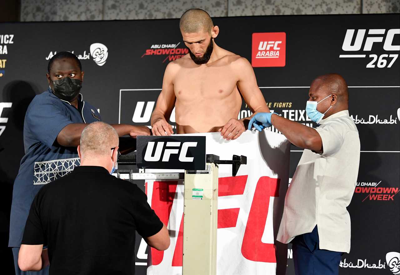 After a bizarre weigh-in at UFC 267, Khamzat Chimaev was accused of cheating by MMA fans