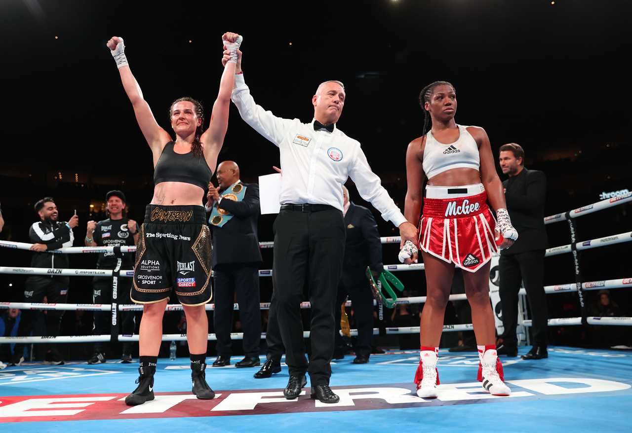 Chantelle Cameron defeats Mary McGee in points to be unified champion...