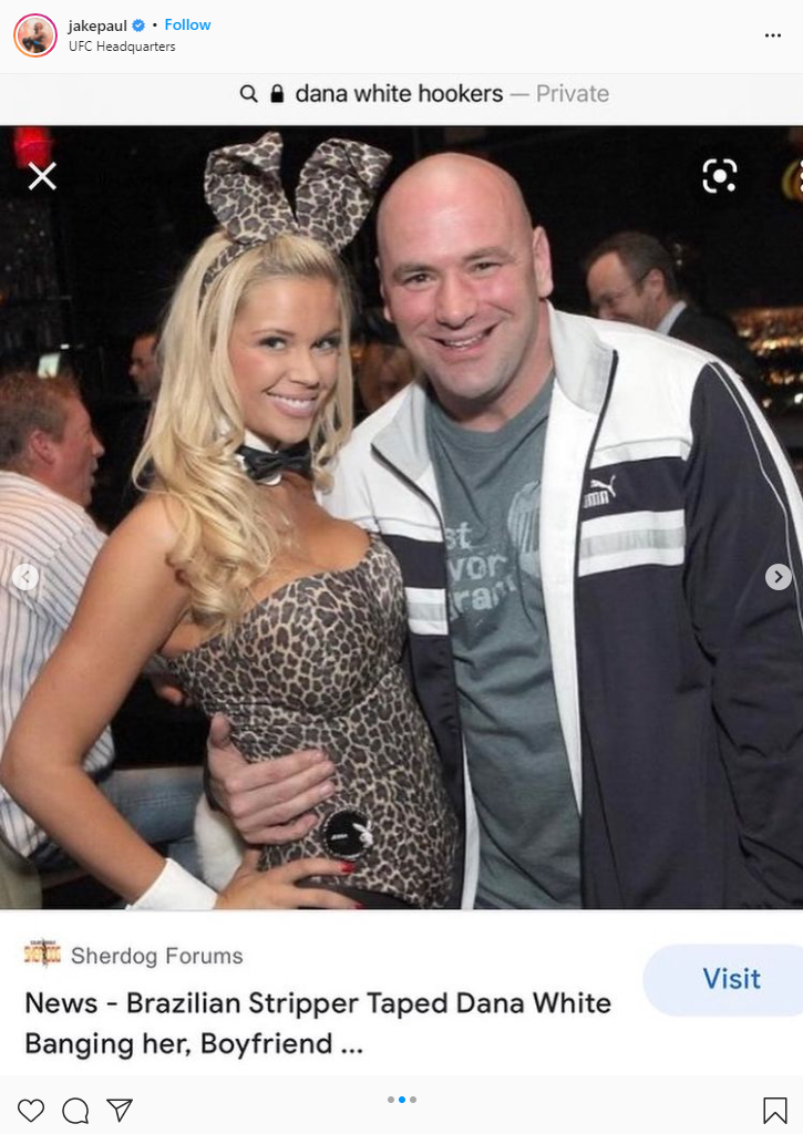 Jake Paul and Julia Rose, their girlfriend, brutally trolling UFC chief Dana White using bizarre Halloween costumes