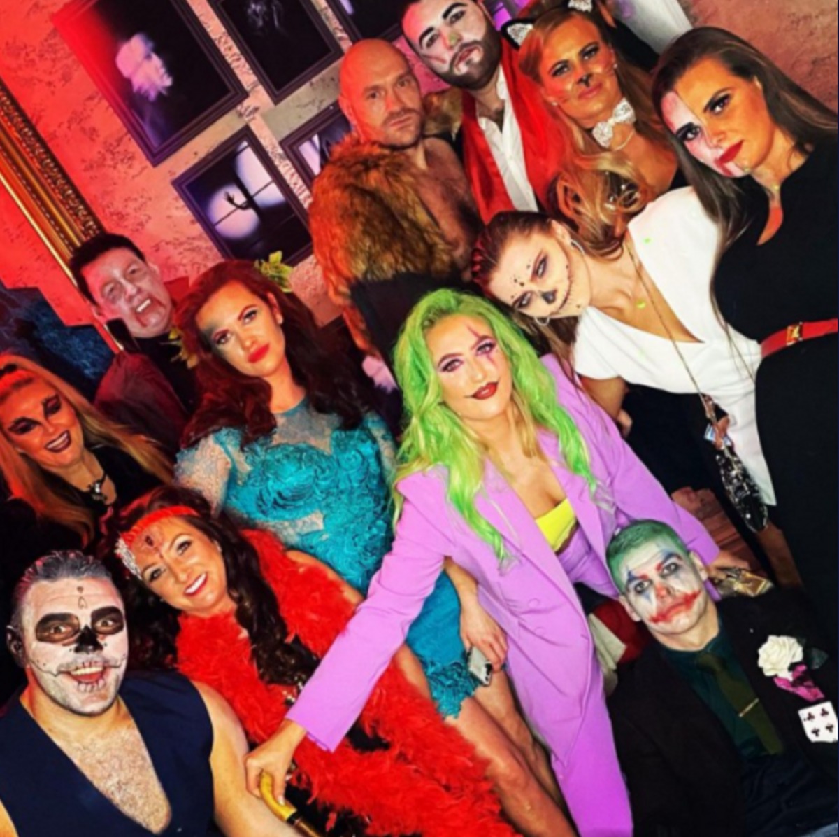 Paris Fury is a stunner as The Joker, while Tyson dresses up in a Roman soldier costume for Halloween dinner out with 'weirdos' friends