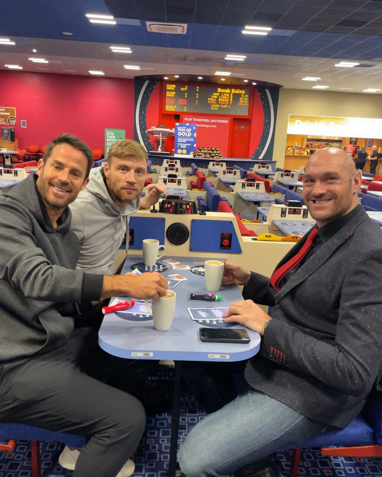 Tyson Fury stars in League of Their Own's Road Trip, as a boxing champ plays bingo at Morecambe with Redknapp & Flintoff