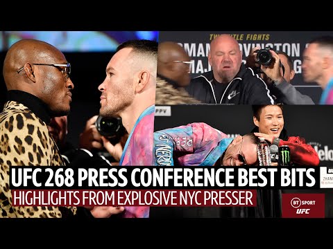 Usman pushes Covington Highlights from UFC 268 Press Conference and Face-offs