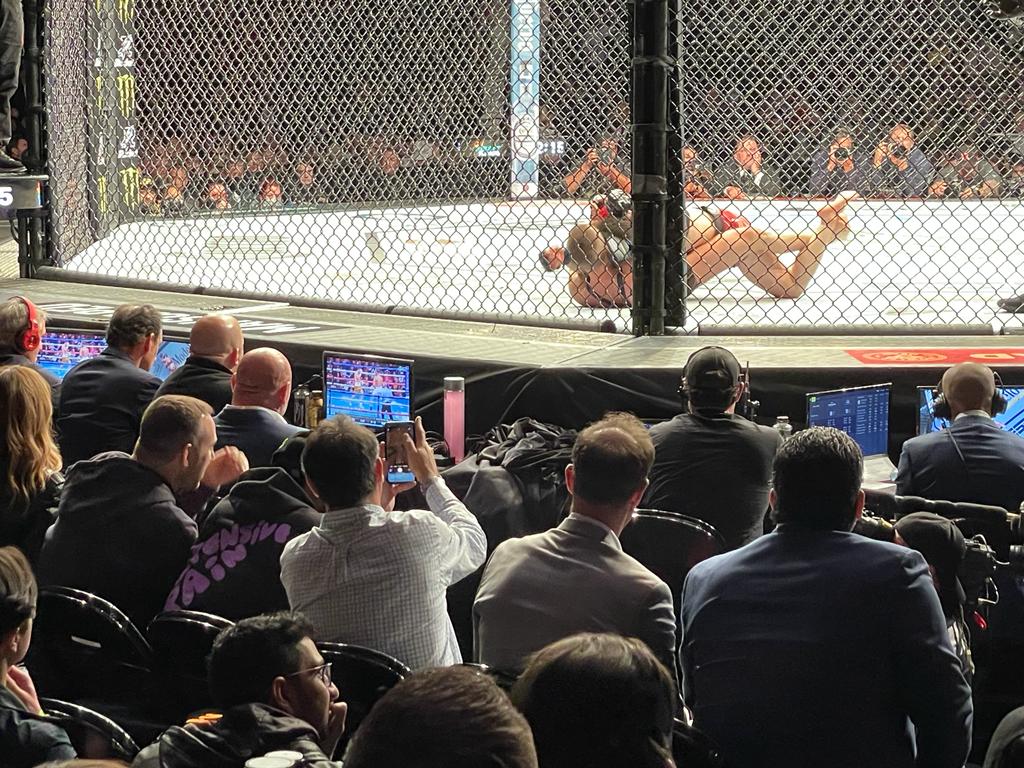 Dana White was pictured sitting in front row at UFC 268, watching Canelo alvarez's fight against Caleb Plant.