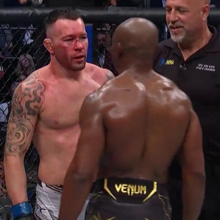 Go kiss later - After fierce rivals hug at the end of UFC 268, watch referee Usman taunt Usman after Covington and Usman kiss
