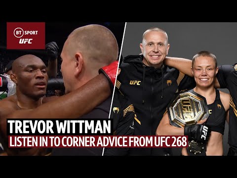 Trevor Wittman gives his corner advice at UFC 268: Namajunas and Usman
