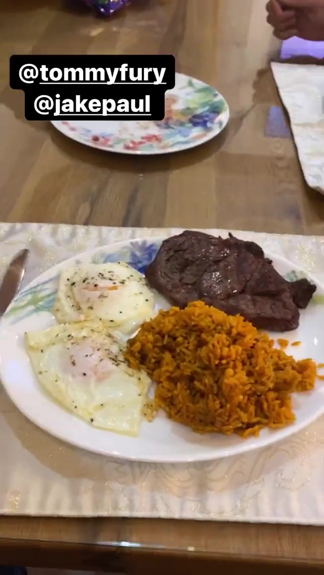 Tyson Fury shares the video of Tommy, his brother, eating a huge meal at camp. He warns Jake Paul that he will be annihilated