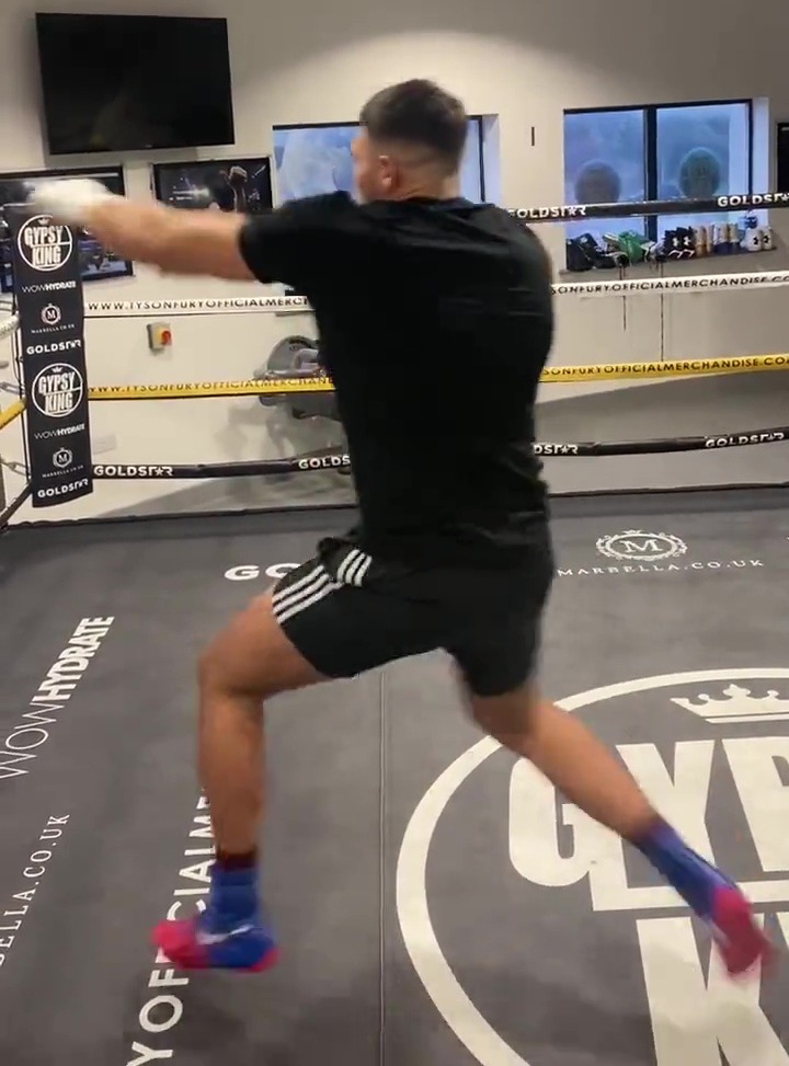 Tyson Fury trains Tommy, Jake Paul's brother, before he dances in his underwear for the camera