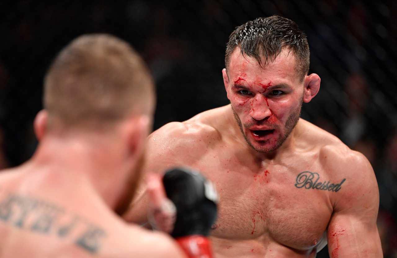 UFC star Michael Chandler is forced to wear an ice mask after his face was 'unrecognisable to his son' after a brutal Gaethje fight
