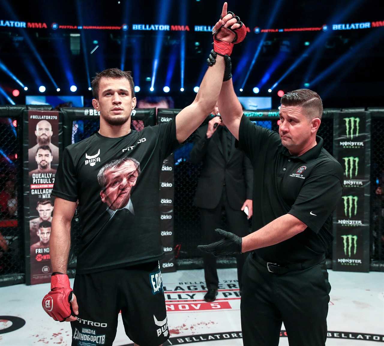 Khabib Nurmagomedov's MMA cousin Usman is being pursued by police after he 'hitting a police officer with his vehicle at the airport'