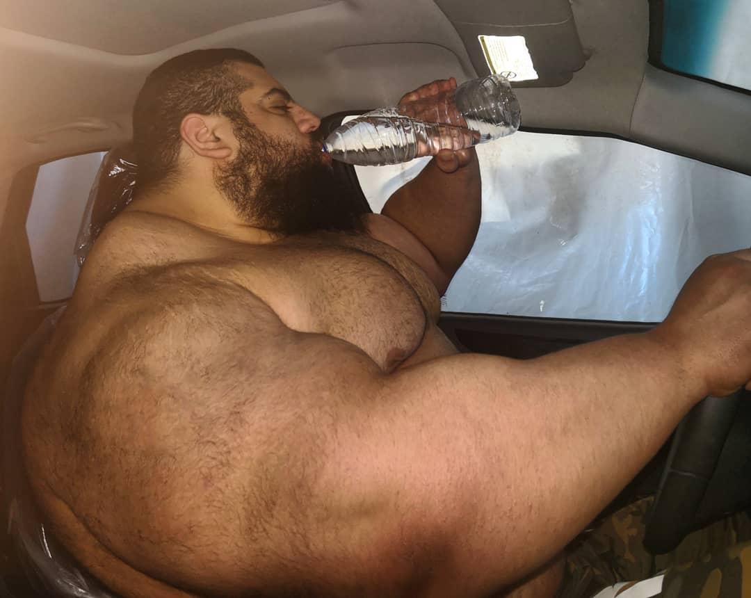 Watch Iranian Hulk Sajad Gharibi repeatedly punch WALL in a crazy workout before he takes on the'scariest man alive'