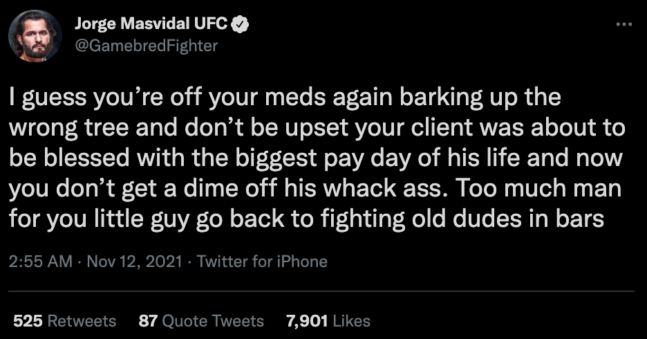 Jorge Masvidal, who pulled out of the UFC 269 fight with Leon Edwards, breaks his silence but doesn't mention injury