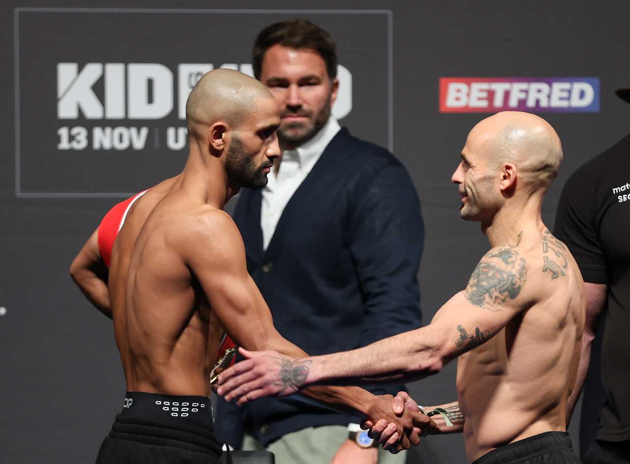 Kid Galahad loses one OUNCE weight, but returns to the scale within the featherweight limit for Kiko Martinez bout