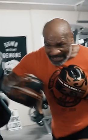 Mike Tyson's training video shows his ferociousness as he faces Logan Paul in a mouthwatering boxing match.