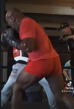 Watch Mike Tyson (55) train in his pants while he displays blistering speed ahead of Logan Paul fight