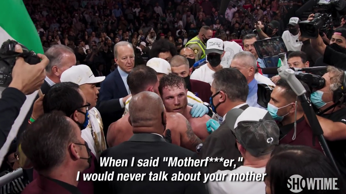 You are my family - See never-before-seen footage from Canelo Alvarez's postfight exchange with Caleb Plant