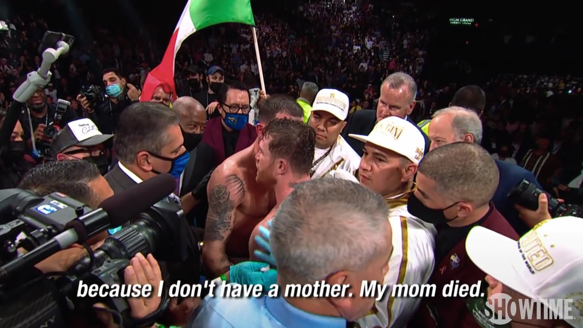 You are my family - See never-before-seen footage from Canelo Alvarez's postfight exchange with Caleb Plant