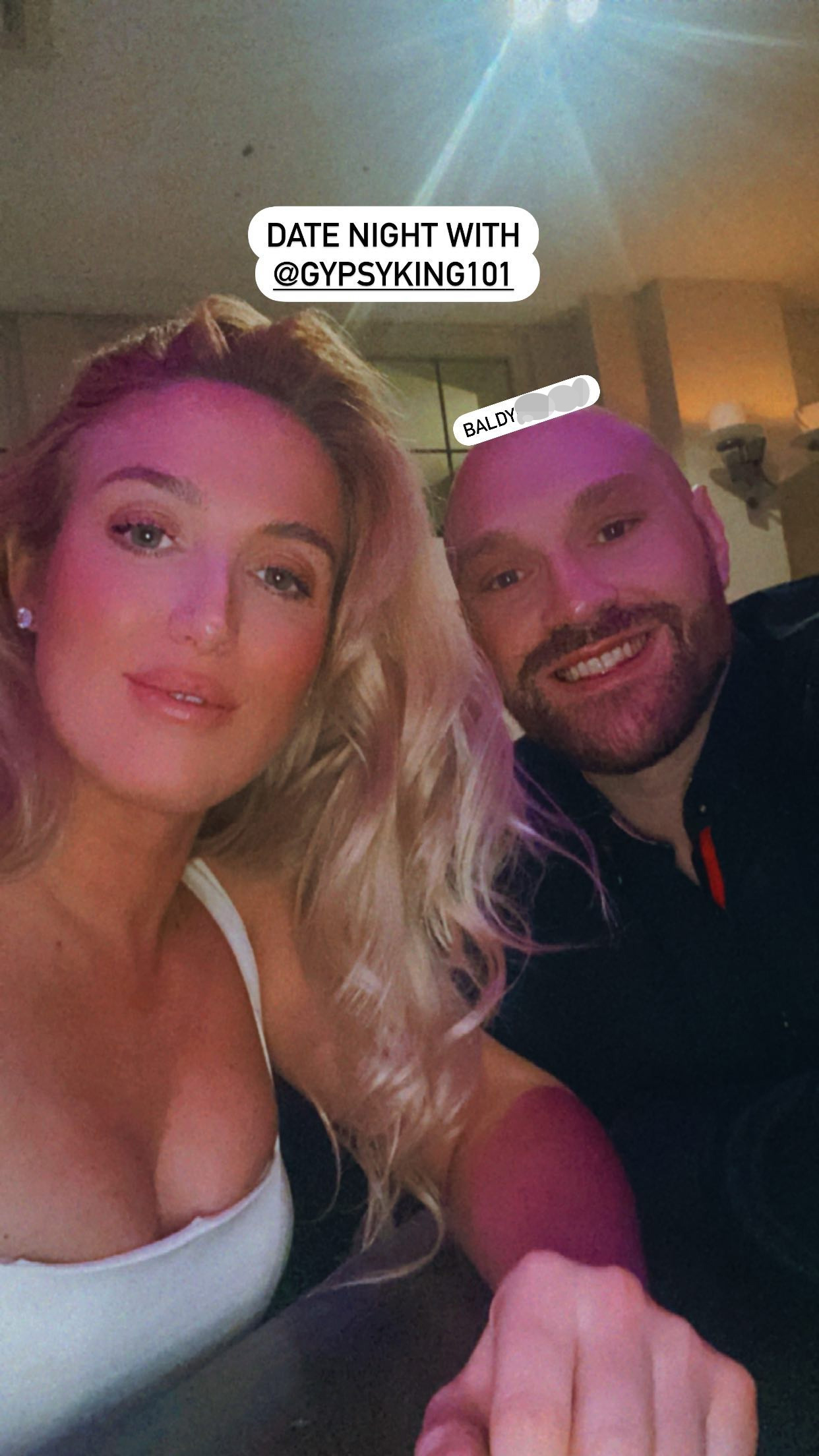 Paris Fury dubs Tyson ‘baldy b******’ as pair enjoy date night after his eight-hour booze session with two female fans
