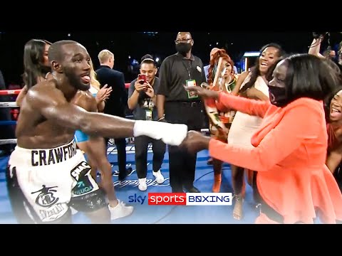 After Shawn Porter's stop, Terence Crawford dances along with his mom