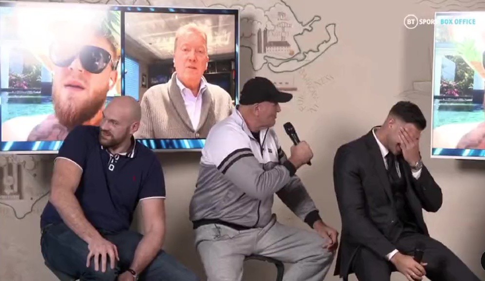 John Fury and Tommy face off on TV. Tommy's father says Jake Paul can thank his lucky stars' that he has been banned from America.