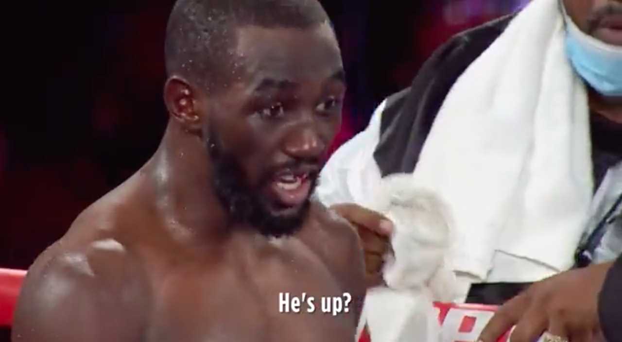 Watch Terence Crawford being told that he's down on cards against Shawn Porter... stunning KO seconds later