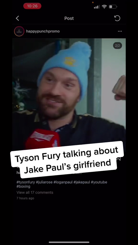 Jake Paul responds brilliantly to Tyson Fury's request to hide Julia Rose, because 'Big T is in town'