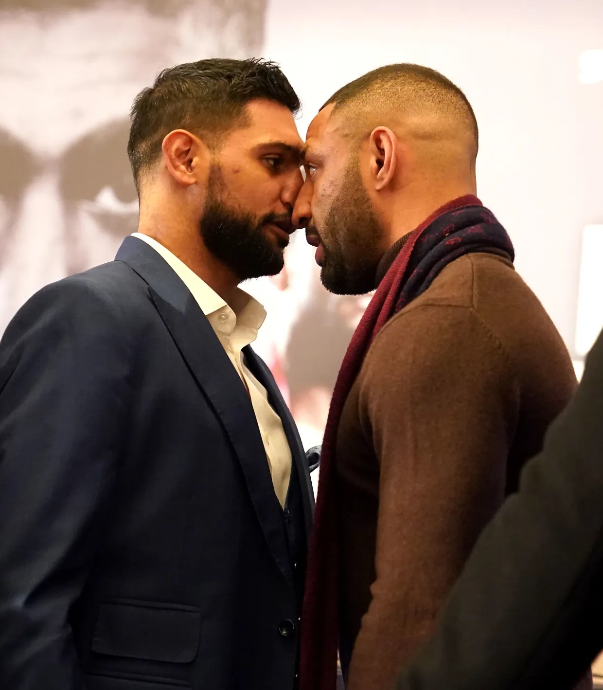 After rivals squared off to confirm the long-awaited fight, Faryal Makhdoom, Amir Khan's wife, labels Kell Brook a bit boring.