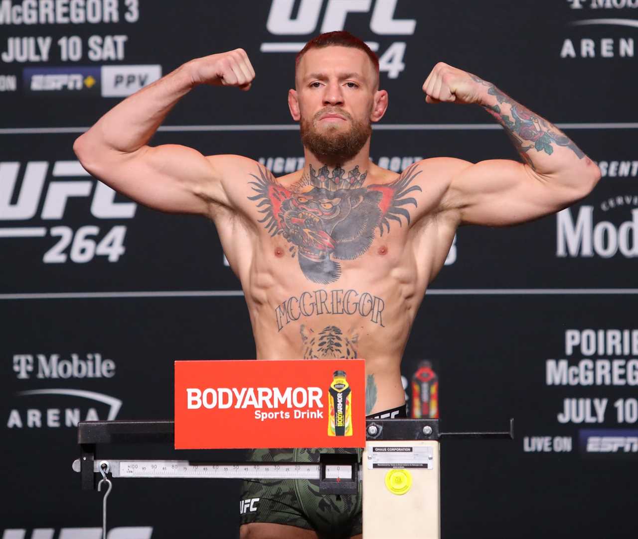 Conor McGregor's dramatic two-and-a half-stone body transformation since his last fight is revealed as UFC star bulks back up for his return