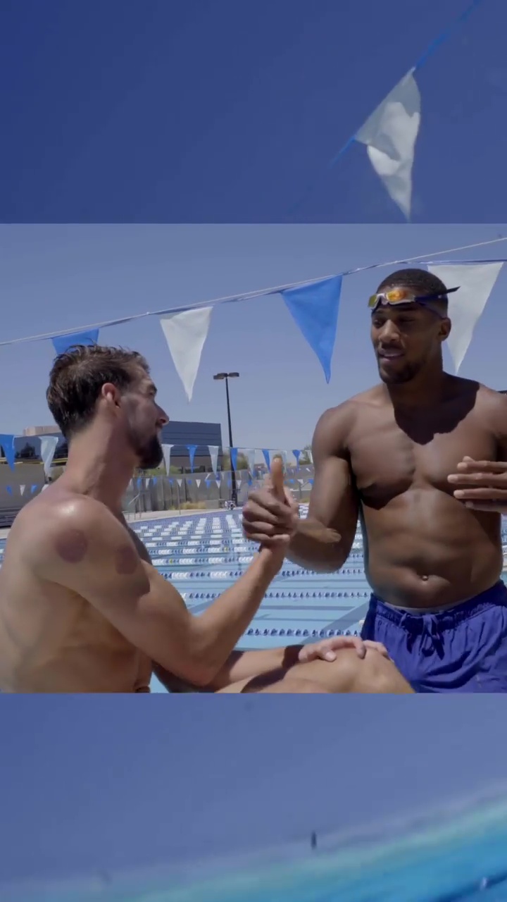 As Michael Phelps, Olympic champion Anthony Joshua races, Adam Peaty makes jokes about how he needs to improve his diving