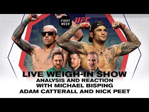 UFC 269 Live Weight-in Show: Oliveira V Poirier, Nunesv Pena With Bisping and Pena With Pena With Catterall and Peet