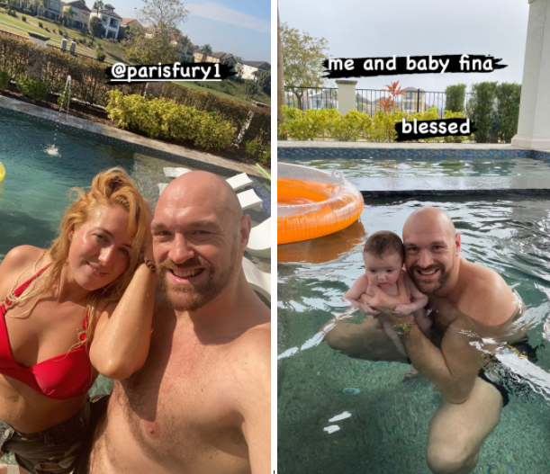 Paris tells Tyson Fury that Paris is a'smiley mummy' to her during a well-earned vacation. Paris smiles in adorable family photos with Athena, their baby girl.