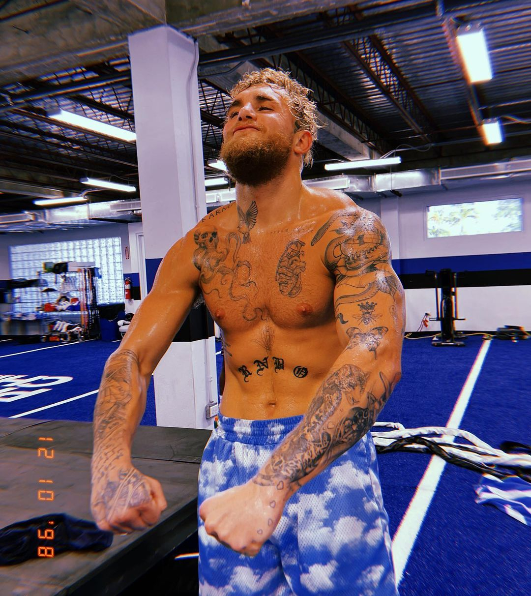 Jake Paul looks topless before Tyron Woodley's rematch. He had a $500,000 KO bonus and a 'bounty on his head.