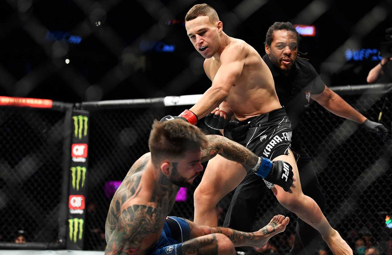 UFC 269: Watch Cody Garbrandt be knocked out THREE times by Kai Kara-France in a brutal KO.
