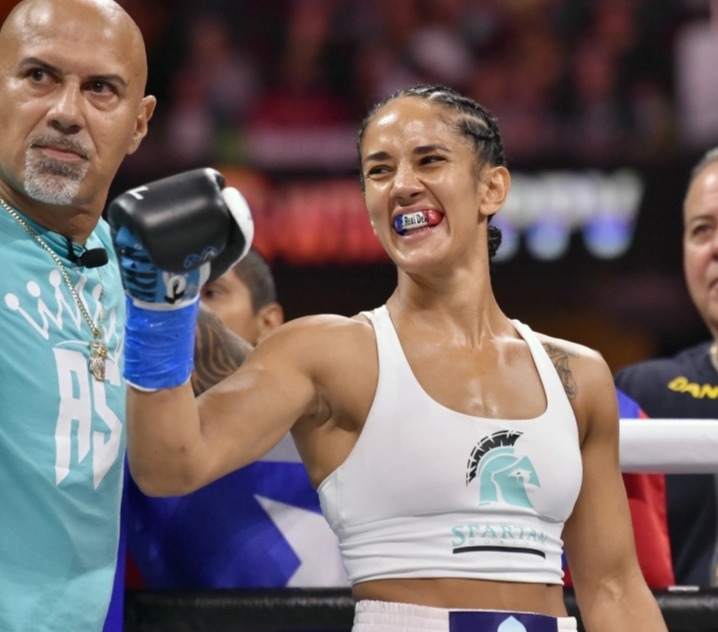 After easily defeating gritty Russian Firuza Shahova, Katie Taylor puts Amanda Serrano up for super-fight