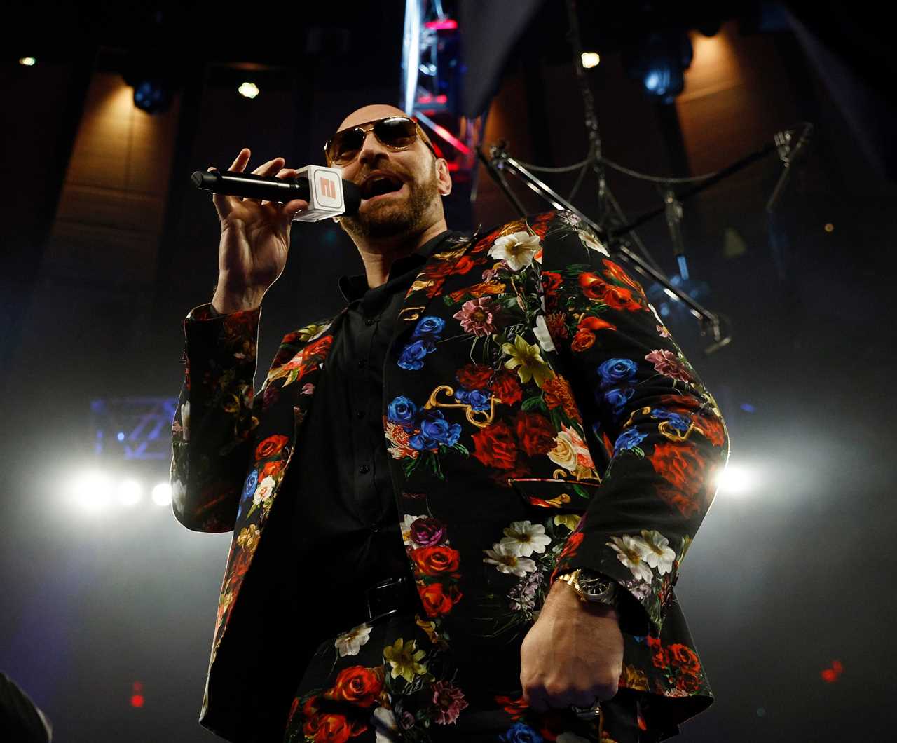 Fury SINGS Happy Birthday to Bob Arum, as he surprises Lomachenko fighter.