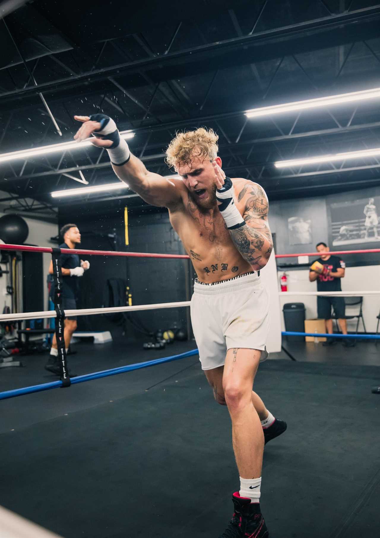 Jake Paul's training camp for Tyron Woodley ex-UFC star, including sparring 150 rounds with ex-world champions