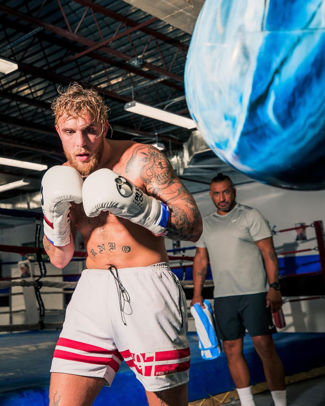 Jake Paul's training camp for Tyron Woodley ex-UFC star, including sparring 150 rounds with ex-world champions