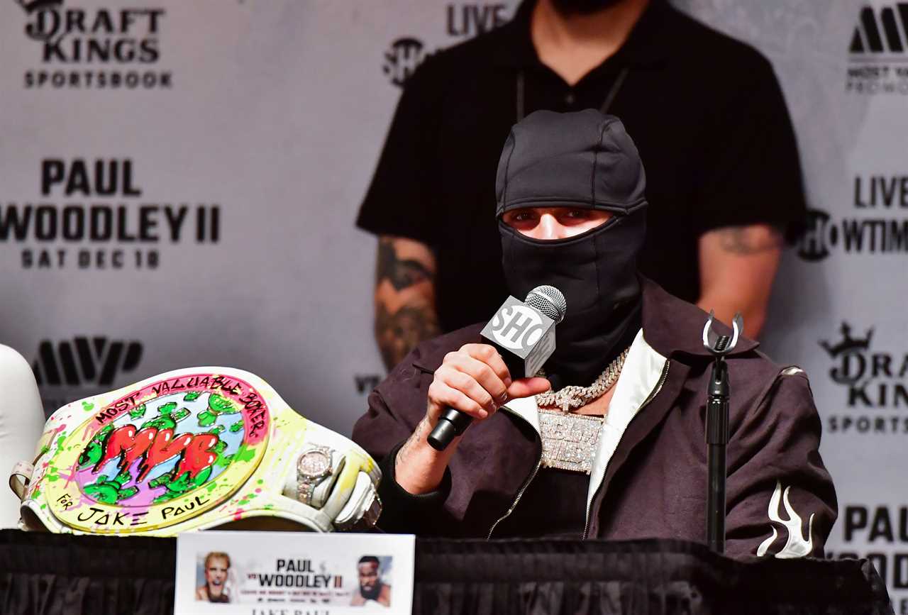 Jake Paul, a balaclava-wearing star, makes a bizarre threat to Tyron Woodley. He calls it a 'bank robbery.'