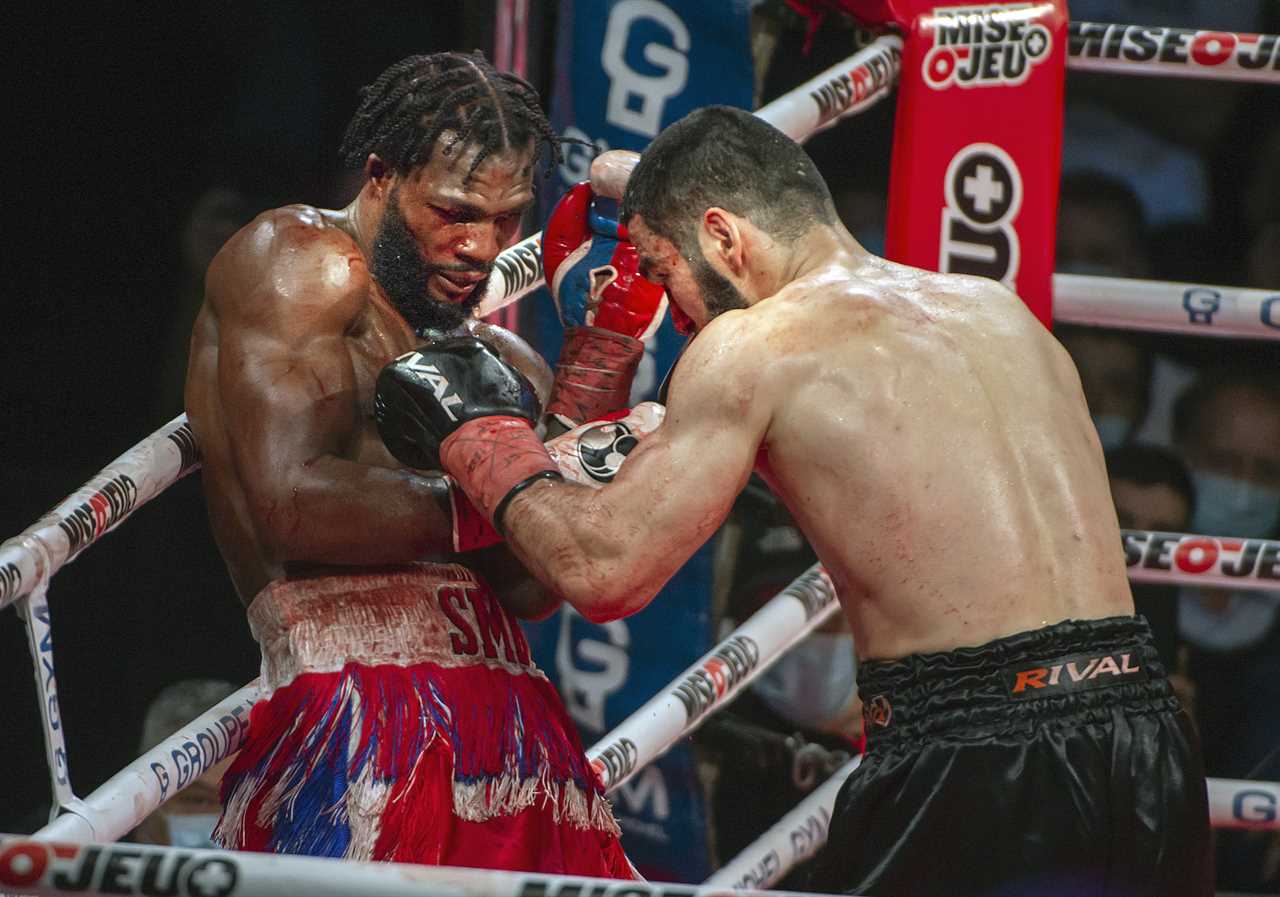 Artur Beterbiev displays horror gash after a nasty clash of heads during the brutal Marcus Browne victory