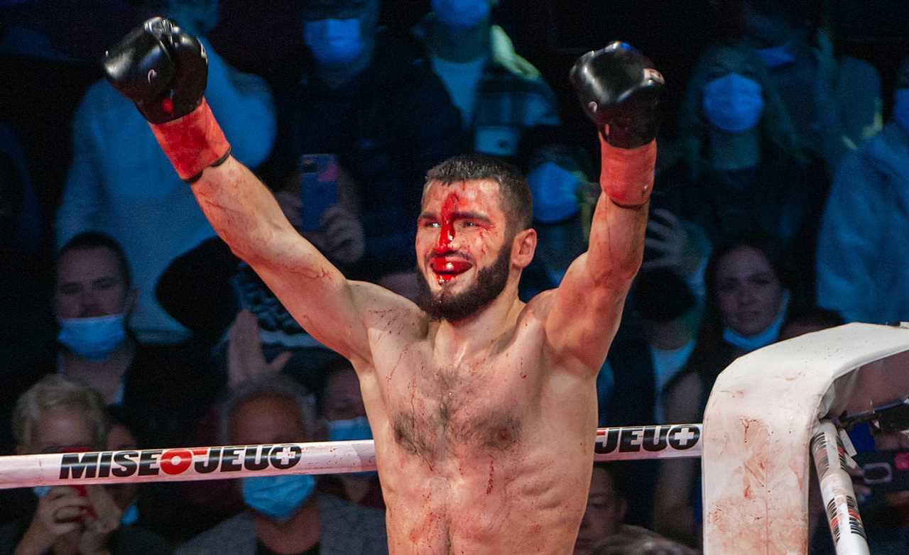 Artur Beterbiev displays horror gash after a nasty clash of heads during the brutal Marcus Browne victory