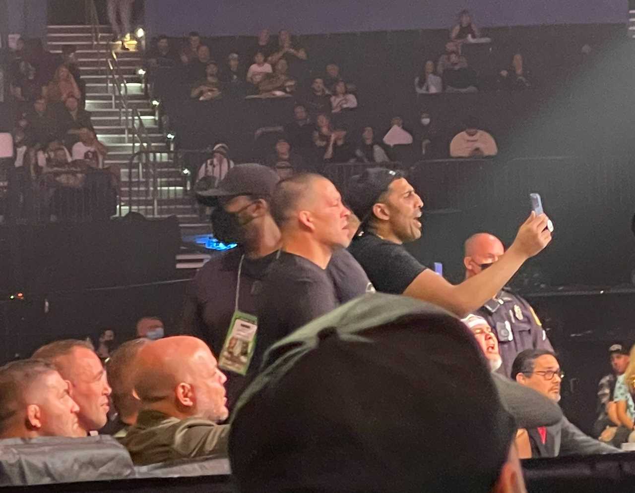 Jake Paul rivals Nate Diaz, Jorge Masvidal and Tyron Woodley ex-UFC champ sit front row at the YouTuber's rematch
