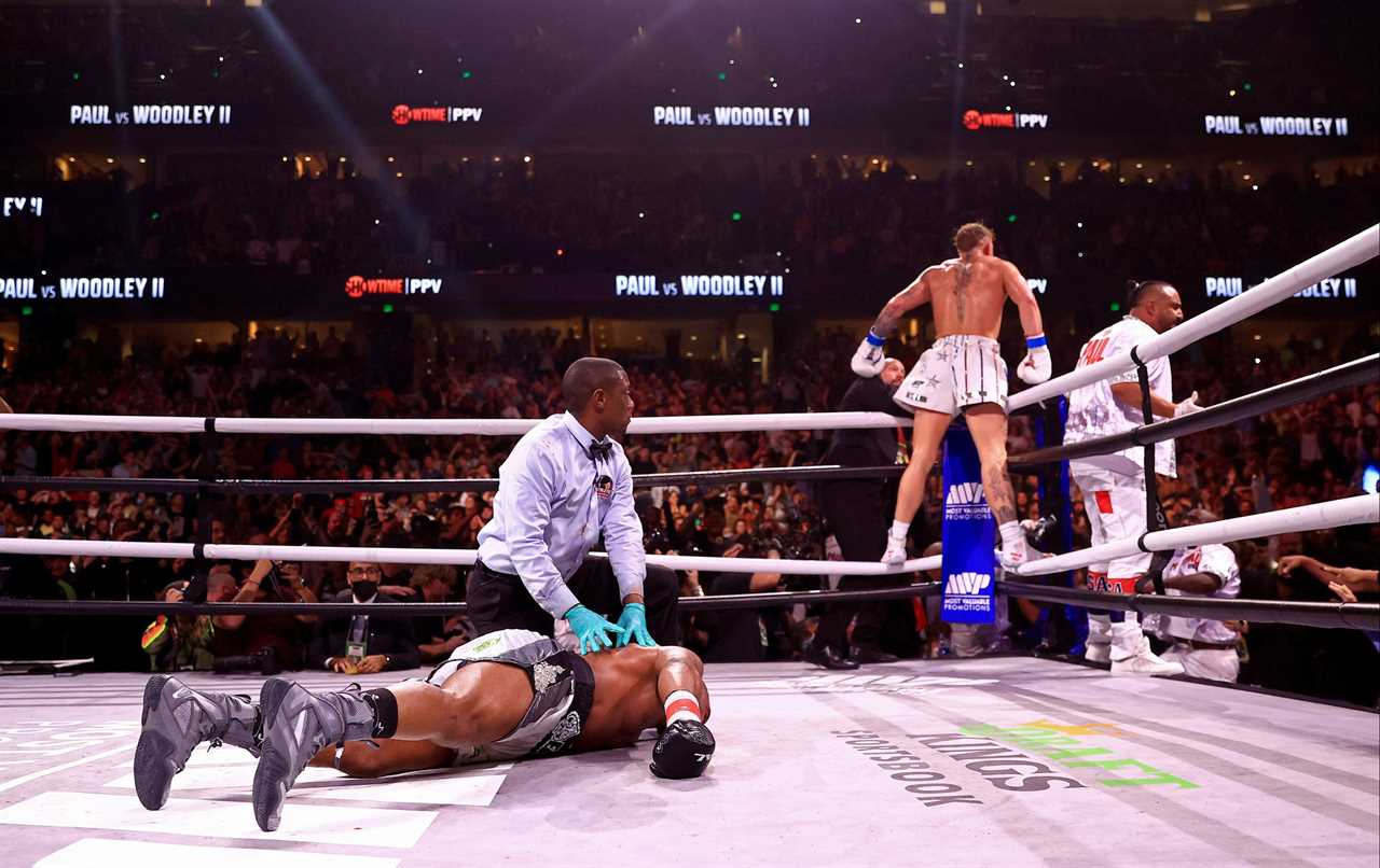 Logan Paul shows his brother Jake's horrific gash in the rematch victory against former UFC champ Tyron Woodley