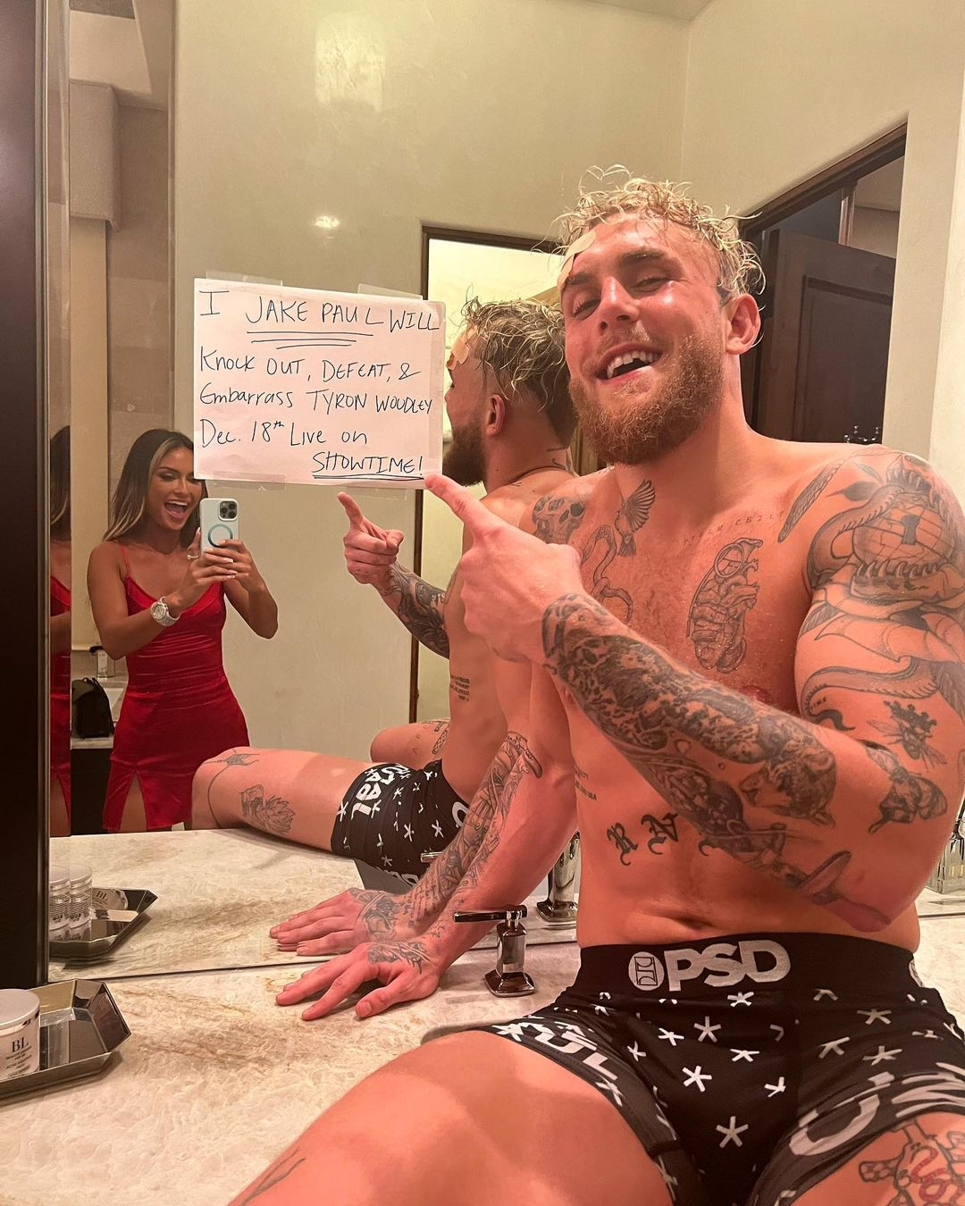 Jake Paul predicted that Tyron Woodley would fight him. He said he would KO and embarrass the ex-UFC champion.