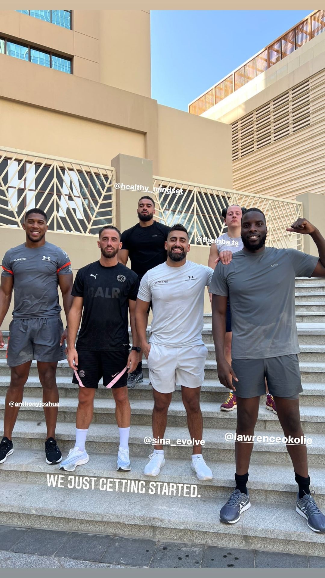 Anthony Joshua trains in Dubai like Rocky with Lawrence Okolie, as he prepares to face Oleksandr Usyk.
