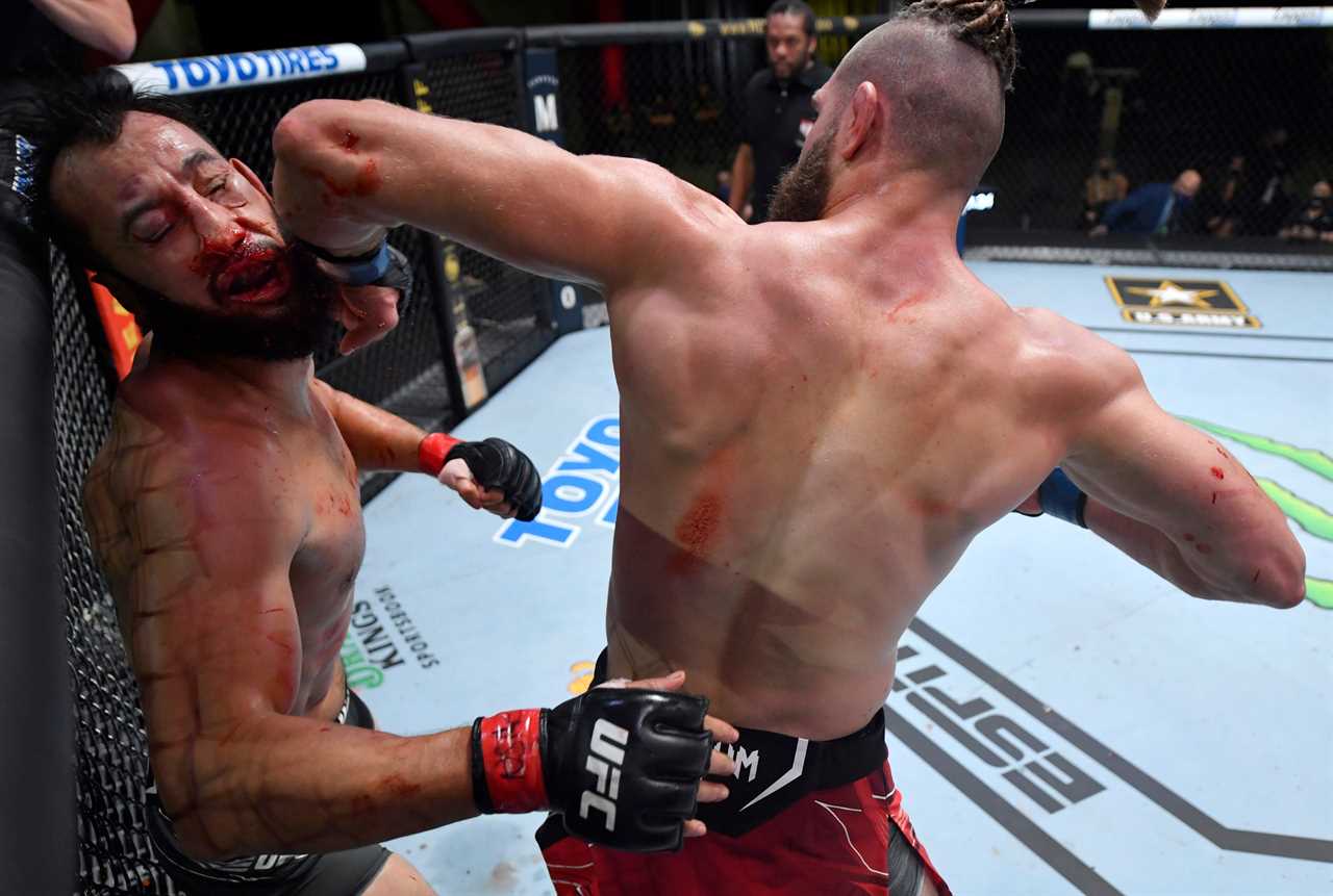These are the five most memorable UFC KO's from 2021, including Ngannou's brutal beating of Miocic as well as Usman's viral stoppage at Masvidal.