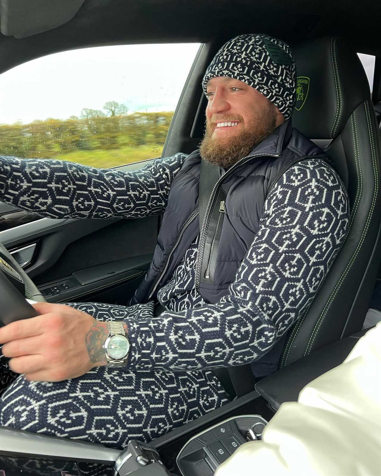 After UFC star Conor McGregor drives his family to the park in a plush Lamborghini, Dee Devlin hugs McGregor.