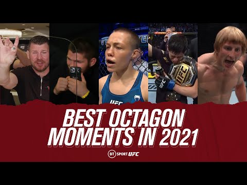 The Best UFC Octagon Moments 2021 Hasbulla. Michael Bisping. Joe Rogan. Rose Namajunas.