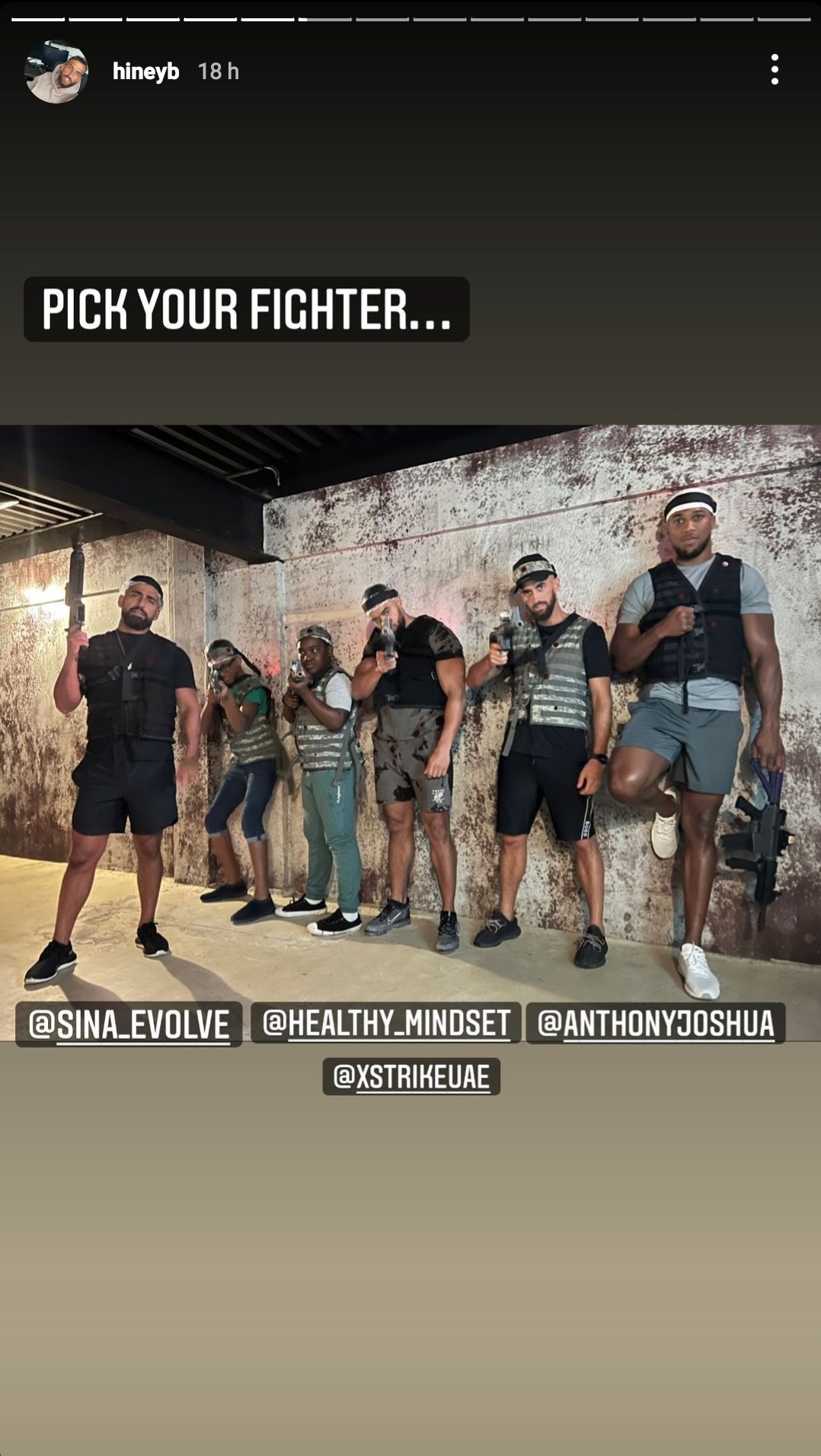 Anthony Joshua sharpens his skills for Oleksandr Uzyk rematch by playing lasertag with friends during Dubai training camp
