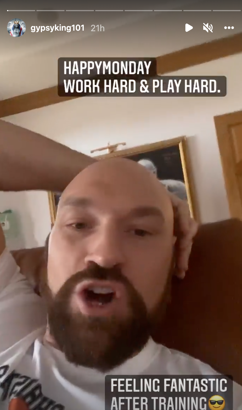 Tyson Fury shows off his pre-fight diet and gym gear as he 'back grafts' in preparation for his return.